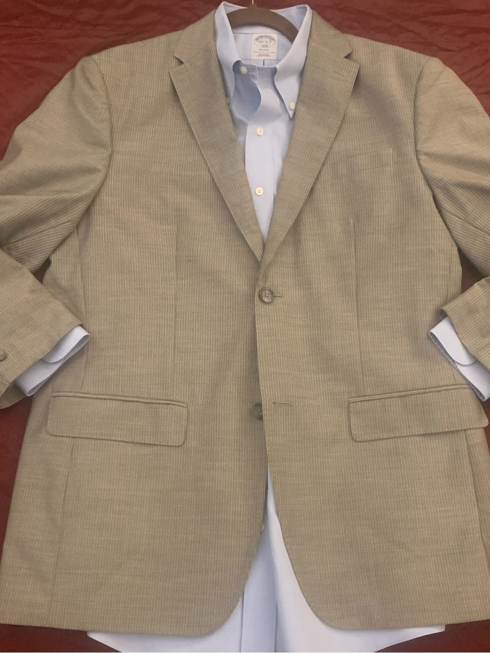 PERRY ELLIS Classic Fit Poly Blend Striped Sport Jacket